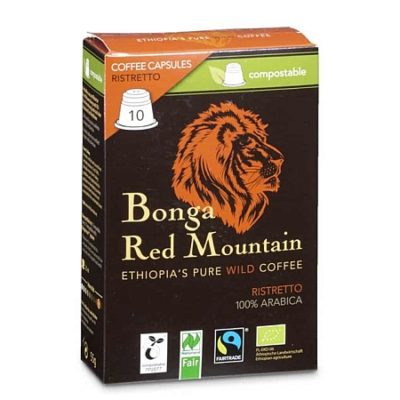 Bonga Red Mountain Ristretto Wildkaffee 10 Kapseln