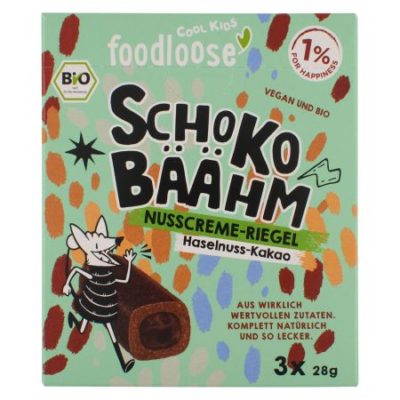 Haselnuss-Kakao Bio-Nusscreme-Riegel von foodloose (3-er Pack)